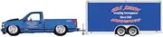 Kyosho MS15368CV Maisto 1/64 DTG 1993 Chevrolet 454 SS Pickup/Trailer Metallic Blue Finished Product