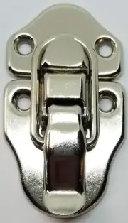 Nickel Plated Drawbolt - antique chest trunk lock latch steamer vintage old case