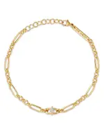 Zoe Chicco 14K Yellow Gold Marquis Diamonds Diamond Solitaire Link Bracelet