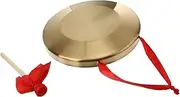 Yardwe 1 Set Gong Hand Gong with Hammer Traditional Chinese Percussion Instrument Ergonomic Handle Convenient Lanyard