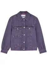 Ganni Overdyed Bleached Denim Jacket - Lilac - 10 10