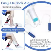 Sock Aid Device For Seniors Helpers To Put On Your Socks With Foam Handles White