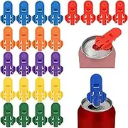 24 PCS Manual Can Opener, Colorful Plastic Soda Beer Can Protector Leakproof Soda Top Ring Opener Tool for Parties BBQs Beach