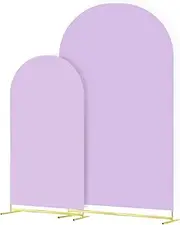 2-Piece Arch Cover for Wedding, Arch Spandex Fitted Covers 6FT 7.2FT Round Top Chiara Wedding Backdrop Covers Compatible for Birthday, Indoor Outdoor Party (Purple)