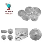 Low Volume Cymbal Pack Mute Set 14'Hihats+16"Crash+18'Crash+20"Ride 5 Pieces ...