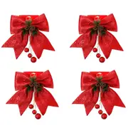 Christmas Tree Bow Ornament Wreaths Glitter Bows Xmas Decor