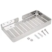 Wall Mount Stainless Steel Soap Holder Drain Rack Shelf for Bathroom Kitchen (Silver)