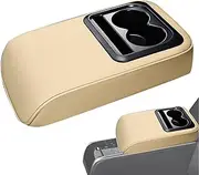 Car Armrest Cushion | Leather Armrest Box Cover - Automotive Interior Arm Rest Heightening Cushion with Cup Organizer and Phone Holder for Truck Auto