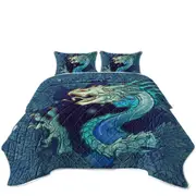 Scary Blue Dragon Coverlet