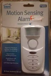 Sabre Motion Sensor Alarm with Keypad - 120dB, White, Model# HS-MSA