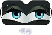 Eye Car Windshield Sun Shade,Automotive Front Window Sun Shield - Funny Car Sun Visor Car Windshield Sun Shade for Blocking UV Rays 54x28 inch