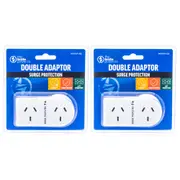 2PK The Brute Power Co Flat Left Double Plug Surge Protector Socket Adaptor