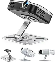 Desktop Projector Mount, 360° Rotating Projector Wall Mount, Projector Ceiling Mount with 1/4 Thread Compatible with Most Projectors, Projector Stand for Home Cinema, Playroom, Office