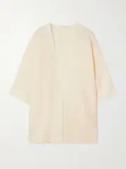 [Eres] Eres - Colline Lace-trimmed Linen Robe - Blush - medium medium Pink