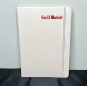 Grand Marnier Hard Cover Ruled Notebook Red Logo White Cover 8.5”x6”x0.5” *Flaws