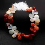 Natural Fire Opal Beads 8 Inch Strand 8X9-8X11 MM Beads Smooth Pear Shape Beads