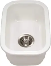 Platus Fireclay Bar Sink - 13 Inch Undermount Single Bowl Sink for Kitchen or Ba