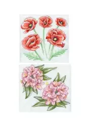 Sketched Flowers QUILT Blocks Embroidered Beautiful NEW SET