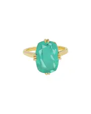 Tiramisu 14K Plated 5.24 ct. tw. Emerald Doublet Quartz Ring