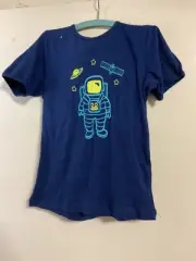 Lily & Dan blue Robot Spaceman summer short Pyjamas Size 10 BNWT