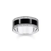 Buy Silver Band ring with black cold enamel and zirconia by Thomas Sabo online - THOMAS SABO Australia