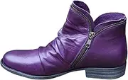 [Lausiuoe] Boots For Women Ankle Booties No Heel Comfort Classic Flat Western Booties Casual Dressy Wide Width Shoes
