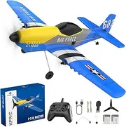 KF602 RC Plane, 3 Channel RC Airplane 2.4GHz with 2 Batteries 6-axis Gyro Stabilizer, Easy to Fly