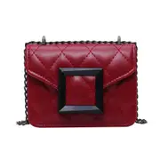 Bag Korean Version of the New Rhombic Chain Small Square Bag Shoulder Messenger Bag Fashion Lock Buckle Handbag Mini Bag