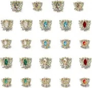 24Pcs 3D Nail Art Crystal Rhinestones Charms DIY Manicure Design Phone Case