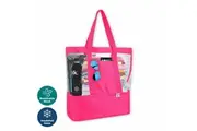 Summer Splash Beach Bag With Cooler Compartment Clear Mesh Pink 35 x 40cm