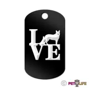 Love Australian Cattle Dog Engraved Keychain GI Tag dog park heeler