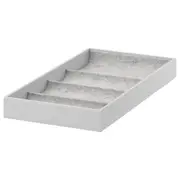 KOMPLEMENT Insert with 4 compartments, light grey, 25x53x5 cm
