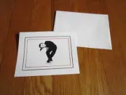 Vintage Mime Card Miming Note Acting Performance Art RARE Stationery UNUSED New