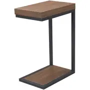Rio Side Table Walnut and Black Metal legs