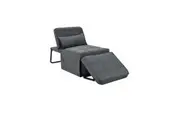 Foret 1-Seater Sofa Bed Lounge Ottoman Adjustable Couch Recliner Dark Grey