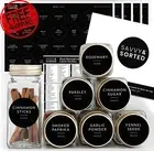 Black round Spice Labels for Spice Jars Lids | 140 Spice Jar Labels for Spice Co