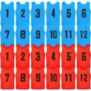 24 Pack Nylon Mesh Scrimmage Team Practice Vests Pinnies Jerseys Train Vest f...