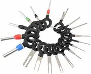 AIMALL 18PCS Terminal Removal Tool Set for Car Circuit Wire Extraction, Cable Wiring Connector, Single and Dual Pin Sizes, Universal Tool for Automotive Electrical Work