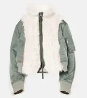 [Sacai] Sacai Faux fur and technical jacket AU 14 white