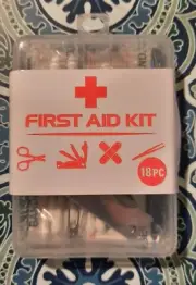 New 18 Piece First Aid Camping Kit Scissors Tweezers Band-Aids & more!