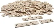 1000 Pcs Scrabble Letters for Crafts, Wood Scrabble Tiles, DIY Wood