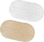 SourceTon 200pcs 7inch Air Fryer Liners - Bamboo Steamer Paper | White & Unbleached Nonstick Parchment Sheets for Air Fryer, Steaming Basket, Springform Cake Tin (7 Inch Round)
