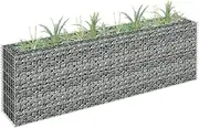 Gabion Raised Bed, Garden Retaining Wall, Galvanised Steel Gabion Wall for Backyard Terrace Courtyard, Easy Assemble, High Load Capacity, 180x30x60 cm