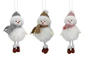 bulk 24 Xmas Hanging Showman W Scarf Deco 3 Assort Decoration 8x19cm