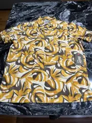 Howler Brothers Plusherman Terry Polo Monstera Mash Citron Mens Size XL NWT