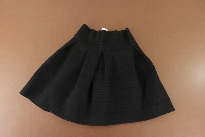 H&M Women's Size Medium Black Textured High Waisted Pull On Mini Skirt NWT