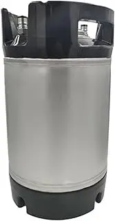 Stainless Steel Beer Keg with Rubber Handle, Leak Proof Top Lid, Barrel Barrel, Homebrew Growler, 9.5L, Ball Lock Type, 2.5 Gal