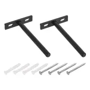 2Pcs 5 Inch Wall Mounting Floating Shelf Bracket Blind Shelf Support, Black
