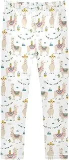 [Joisal] Trendy Llama White Legging for Girls, Ideal for Girls Activewear Leggings, Girls Slim Leggings, 4-10T