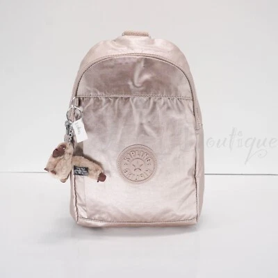 NWT Kipling KI1689 Klynn Sling Backpack Shoulder Bag Polyamide Quartz Metallic